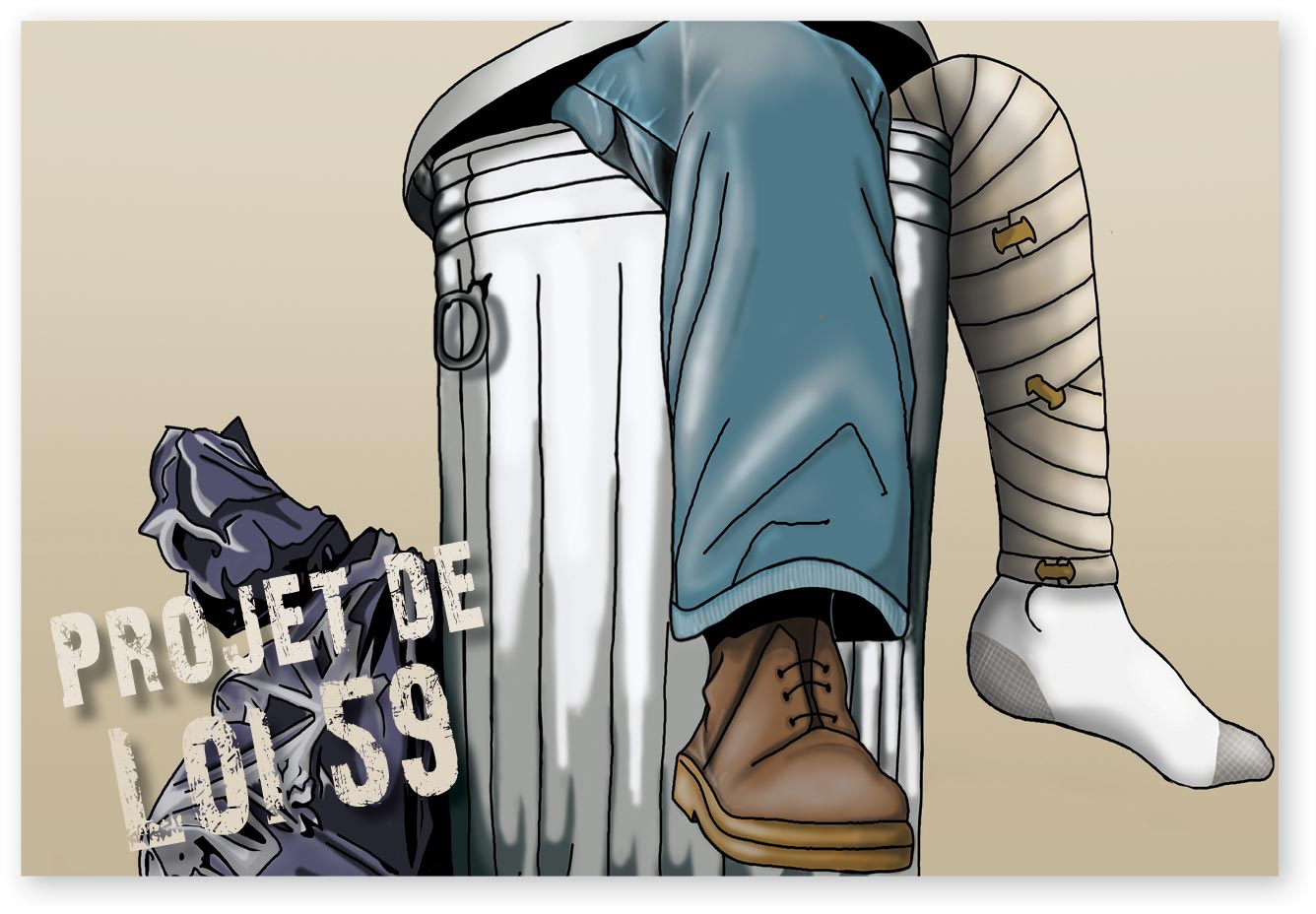 Travailleur à la poubelle